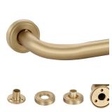 Mayrhyme Warm Gold Wrap Around Curtain Rod,1 Inch Diameter Curtain Rod for Windows 28 to 120 Inch, Adjustable Blackout Curtain Rod with Zinc Alloy Double-deck Finials and Aluminum Center Brackets