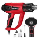 AVID POWER 1500W Heat Gun with Variable Speed, Hot Air Gun 122â-1022â, 3-Temp Settings, Five Nozzle Attachments for Crafts, Tube Bending, Stripping Paint