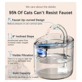 Cat Water Fountain Animal Water Dispenser 61OZ/1.8L Automatic Pet Drinking Fountain with 3 Filter Replacement 1 Pump 1 Cleaning Brush kit 1 Silicone Food Mat 1 Adapter for Cats Kitty Indoor