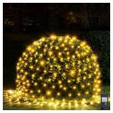 WBao Christmas Net Lights, 200LED 8.4ft x 5.2ft Christmas Bushes Lights with 8 Modes, Timer, End to End Connectable, Waterproof Design for Lawn, Bushes, Trees Outdoor Christmas Decorations, Warm White