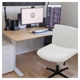 MIFXIN Armless Office Desk Chair Cover Slipcover Stretch Soft Wide Seat Mid Back Accent Chair Swivel Computer Task Vanity Chair Slipcover Furniture Protector Without Arms (White)