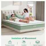 Retails $215! Novilla Queen Size Mattress, 10 Inch Hybrid Mattress in a Box, Foam with Individual Pocket Coils for Quality Sleep, Pillow Top Queen Mattress with Quilted Cover, Release Pressure