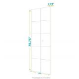 New Eightdoors Brand 24 in. x 80 in. x 1-3/8 in. Frosted Glass 1-Lite Shaker Primed Solid Core Wood White Bi-Fold Door, White