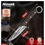 Huusk Knives from Japan, Boning Knife for Meat Cutting 5.5 Inch, Full Tang Deboning Knife, Small BBQ Brisket Meat Trimming knife with Sheath, Hand Forged Fish Fillet Knives for Meat, Fish, Poultry