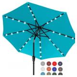 ABCCANOPY Durable Solar Led Patio Umbrellas with 32LED Lights 9FT (Turquoise)