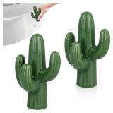 2pcs Toilet Bolt Caps, Ceramic Cute Cactus Covers Toilet Bolts Toilet Bolt Covers Easy installation Toilet Bowl Caps Set for Bathroom Decor