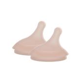 Suavinex Zero.Zero Medium Flow Asymmetrical Silicone Nipple, 2 Pack (3m+), Deep