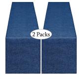 Navy Blue Table Runners 13x108 inches 2 Pieces Burlap Runner 4th of July Decorations for Home, Farmhouse, Dining Linens Decoration Independence Day