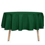 sancua Round Tablecloth - 48 Inch - Water Resistant Spill Proof Washable Polyester Table Cloth Decorative Fabric Table Cover for Dining Table, Buffet Parties and Camping, Hunter Green