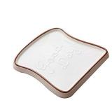 Hooshion Ceramic Toast Shape Toast Plate Bread Plate Breakfast Plate Dinner Plate Salad Plate Toast Tray Sushi Plate Dessert Plate Cheese Plate (Brown)