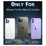 FNTCASE for iPhone 12 Pro-Max Case: Strong Magnetic Anti-Yellowing Slim Clear Case | Military Grade Protective & Shockproof Rugged Drop Protection Thin Shell Transparent Cell Phone Cover(Clear)