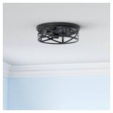 SKEJAO 13 inch Black Flush Mount Ceiling Light Fixture, 3-Light, Close to Ceiling, Ideal for Hallway, Kitchen, Farmhouse, Bedroom