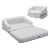 DIMAR GARDEN Inflatable Couch Flocked Blow Up Couch Mattress,Outdoor Air Sofa Bed for Camping,Full Size