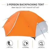 Forceatt Backpacking Tent 2 Person, Professional Waterproof & Windproof & Pest Proof 2 Doors Lightweight Camping Tent, 3-4 Seasons, Easy Set Up, Great for Camping, Hiking & Outdoor.