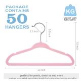 MOERKADA Baby Velvet Hangers 50pack-11Inch Non Slip Kids Hangers for Infant/Toddler Pink Hangers