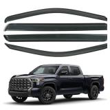 Rain Guards Fit for 2022-2024 Toyota Tundra CrewMax SR SR5 Limited Platinum,Outside Mount Extra Durable Window Deflectors, Smoke Tinted Vent Window Visors 2023