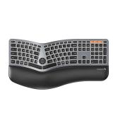 ProtoArc Backlit Wireless Ergonomic Keyboard, EK01 Plus Full Size Ergo Keyboard with Wrist Rest, Split Design, USB-C Charging, Bluetooth and USB, Natural Typing Compatible with Windows/Mac/Android