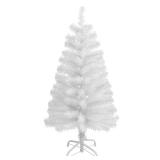 CCINEE 3Ft Artificial Christmas Tree, White Tabletop Hinged Christmas Tree with Metal Stand 130 Branch Tips Mini Christmas Tree for Xmas Party Supplies Home Indoor Decoration