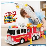 JOYIN Extra Large Fire Truck Toys for Boys Girls with 33-inch Ladder, Lights, Realistic Sirens & Button, Big Firetruck Engine for Toddlers 3+, Christmas Birthday Gift