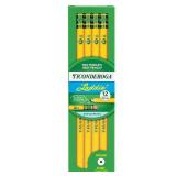 Ticonderoga Laddie Wood-Cased Pencils, 2 HB Soft, With Erasers, Yellow, 12 Count