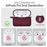 Filoto Airpods Pro 2nd Generation Case Cover 2022, Cute Silicone Protective Case with Bracelet Keychain Accessories for New Apple Airpods Pro 2 Women Girls (Burgundy)