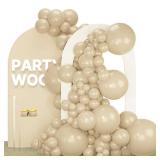 PartyWoo Vanilla Brown Balloons, 140 pcs Boho Brown Balloons Different Sizes Pack of 18 Inch 12 Inch 10 Inch 5 Inch Light Brown Balloons for Balloon Garland or Arch as Party Decorations, Brown-F56