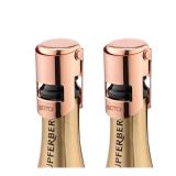 WOTOR Champagne Stoppers with Stainless Steel Champagne Bottle Stopper with Food Grade Silicone Reusable Champagne Cork, Saver Suitable for Champagne, Cava, Prosecco, Sparkling Wine (Rosegold, 2pack)