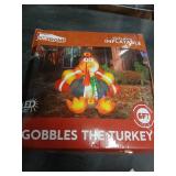 Joiedomi 6 FT Thanksgiving Inflatable Turkey Decorations, LED Light Up Turkey with Pilgrim Hat, Blow Up Turkey for Thanksgiving Outdoor Decorations, Halloween Inflatable Turkey for Yard Garden Decor