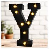 Hirbisnis Led Light Up Letters, 26 Alphabet Marquee Letter Lights, Small Letters with Lights, Battery Powered Lettered Lights for Party, Table, Wall Decor (Letter-Y)