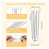 90PCS Stainless Steel Curtain Pleat Hooks,Drapery Hook and Pin for Pleated Drapes 4 Prongs Pinch Pleat Hook Clips,Traverse Pleater 4 End Curtain Hangers for Window Door Bathroom Curtain