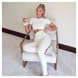 Leggings for Women Non See Through-Workout High Waisted Tummy Control White Tights Yoga Pants (size unknown)