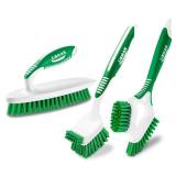 Libman Heavy Duty Scrub Brush Kit | Cleaning Brushes for Household Use | Tub Scrubber | Easy Grip Scrub Brush | Big Job Kitchen Brush | Dual Sided Tile & Grout Brush | 3 Different Brushes Included