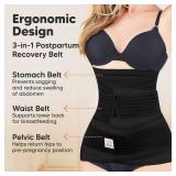 A 3 in 1 Postpartum Belly Support Recovery Wrap, Postpartum Belly Band,After Birth Brace,Slimming Girdles,Body Shaper Waist Shapewear,Post Surgery Pregnancy Belly Support Band(Midnight Black, M/L)