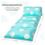 Butterfly Craze Floor Pillow Case, Mattress Bed Lounger Cover, Polka Aqua, Queen Size - Cozy Seating Solution for Kids & Adults, Recliner Cushion, Perfect for Reading, TV Time (Pillow Not Included)