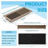 Blulu 30 Pcs 4 x 10 Floor Vents Register with Air Vent Filter Including 6 Pcs Heavy Duty Steel Vent Registers with 24 Pcs Activated Carbon Air Vent Filters for Home Floor Replacement(Brown)