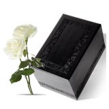 Wooden Urns for Human Ashes Adult Male Female, Up to 250 Cubic inches Tree of Life Wood Cremation Urns, Funeral Memorial Urns for Ashes Mom Dad (Black)