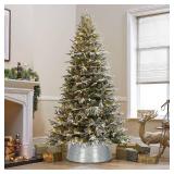 SUNNYPARK Christmas Tree Collar, 23ââ Galvanized Metal Christmas Tree Collar Basket Base Cover - Galvanized