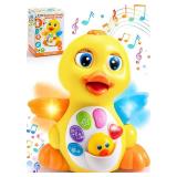 JOYIN Baby Toys Duck, Infant Musical Toys 18+ Months, Tummy Time Toys with Music & Lights, Light Up Learning Toys, Dancing Crawling Baby Toy, Baby Easter Basket Stuffers Gifts