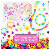 Just My Style Make & Believe Unicorn Pop Beads, 500+ Snap-Together, DIY, Bead Kit for Girls, Jewelry Set, Great Travel & On The Go Activity for Kids Ages 4, 5, 6, 7, 8