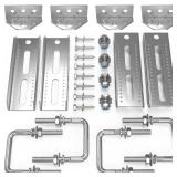 4 PCS 8" Galvanized Swivel Top Bunk Bracket Kit with Hardware for 3"x3"ï¼2"x3",1.5"x3" Boat Trailer Crossmember, Boat Trailer Bunk Brackets & Square U-Bolts