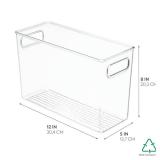 iDesign Plastic Stackable Kitchen Organizer Bin with Easy to Grip Integrated Handles for Kitchen, Fridge, Freezer, Pantry and Cabinet Organization, The Linus Collection â 12" x 5" x 7.75", Clear