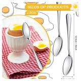 6 Pieces Demitasse Spoon Espresso Spoons Stainless Steel Small Dessert Spoon Egg Spoon 5 Inches Tasting Silver Little Baby Spoons for Soft Boiled Egg Coffee Tea