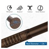 Tension Shower Curtain, Spring Shower Tension Curtain Rod, Closet Rod, for Windows or Shower, Rust Resistant Easy to Install, Umimile (Brown, 51-165â)