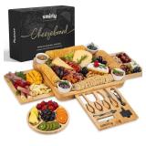 SMIRLY Charcuterie Boards Gift Set: Charcuterie Board Set, Bamboo Cheese Board Set - House Warming Gifts New Home, Wedding Gifts for Couple, Bridal Shower Gift