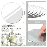 12 Pieces Acrylic Round Mirrors Candle Plate Set Round Mirror Base for Table Centerpieces 5 Inch Non Glass Self Adhesive Round Mirror Wall Stickers for Home Wedding Table Wall Decor