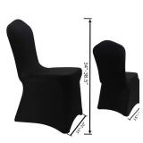 WELMATCH Black Stretch Spandex Chair Covers - 12 pcs Wedding Party Dining Scuba Elastic Chair Covers (Black, 12)