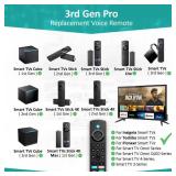 3rd Gen Pro Replacement Voice Remote Fit for Fire AMZ Smart TVs Cube, TV Stick 4K Max, TV Stick 4K, TV Stick, TV Stick Lite, for Insignia/Toshiba/Pioneer Smart TVs