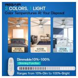 Regair Ceiling Fans with Lights 42-Inch, Remote Control Reversible DC Motors, 3CCT Dimmable Timer Noiseless, Nickel Ceiling Fan for Bedroom Living Room, Indoor&Outdoor ETL Listed - Retail: $109.39