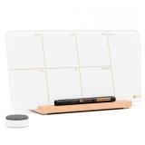 Desktop Glass Weekly Planner Whiteboard with Detachable Wood Stand,Small Portable Dry Erase Calendar to Do List White Board 12x6 for Office, Home, Schools, Marker&Eraser Included, Yeoux