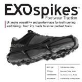 Kahtoola EXOspikes Footwear Traction for Winter Hiking & Running in Snow, Ice & Rocky Terrain - Black - X-Small